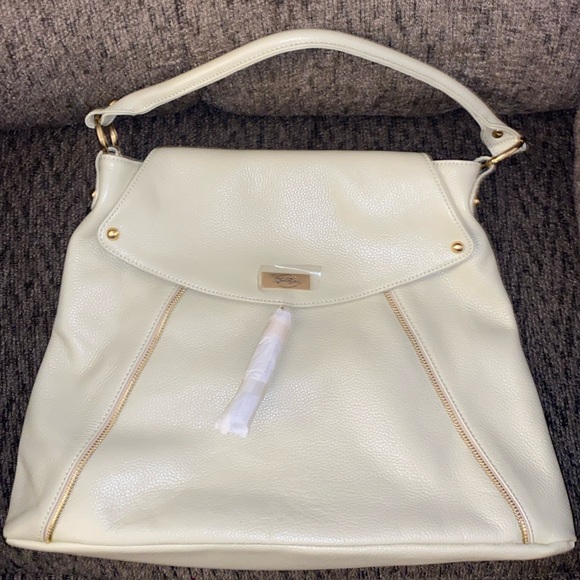 NWOT Onna Ehrlich Bag Ivory Leather, Chocolate Brown Lining w/ original Dust Bag - Picture 1 of 6